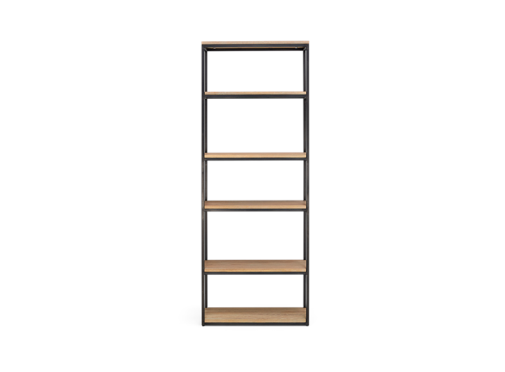 Carter 70 Bookcase Black Steel _ Dark Vintage Oak Front copy