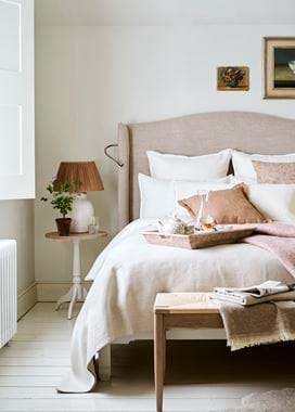 Spring Bedroom with Linen Bedding