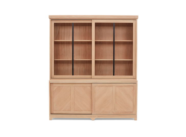 Holborn 6ft Glazed Dresser Natral Oak 001