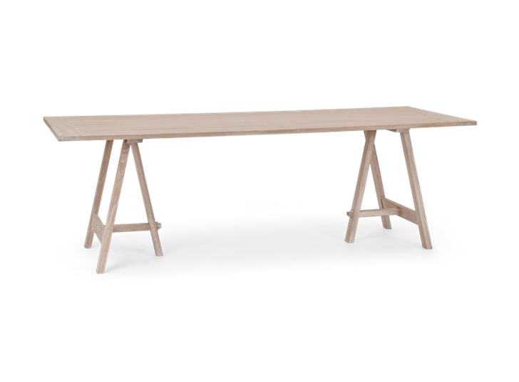 Hebden 230 Trestle Table_Chalked Oak Top_Chalked Oak Legs