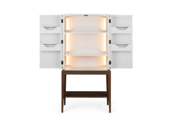 Ardingly, front, doors open, lights on, shelf and marble_ copy