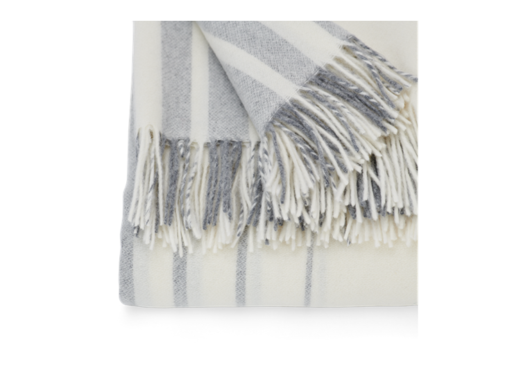 Cley Stripe Throw Pebble_Edge Detail