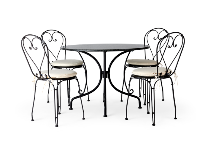 Boscombe 4 Seater Set, Black _ Granite