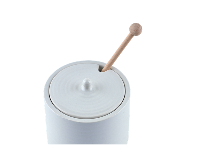 Lewes Pot with Wooden Drizzler Grey_Detail