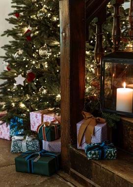 Christmas tree and pepperberry gift wrap_2