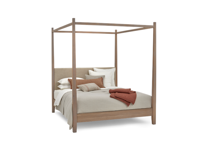 Wardley Super King Four Poster Chalked Oak Holkam Sand Styled 3Q