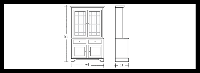 Chichester 4ft Glazed Rack Dresser