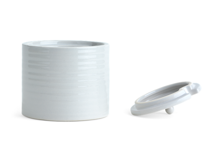 Lewes Pot with Wooden Drizzler Grey_Open