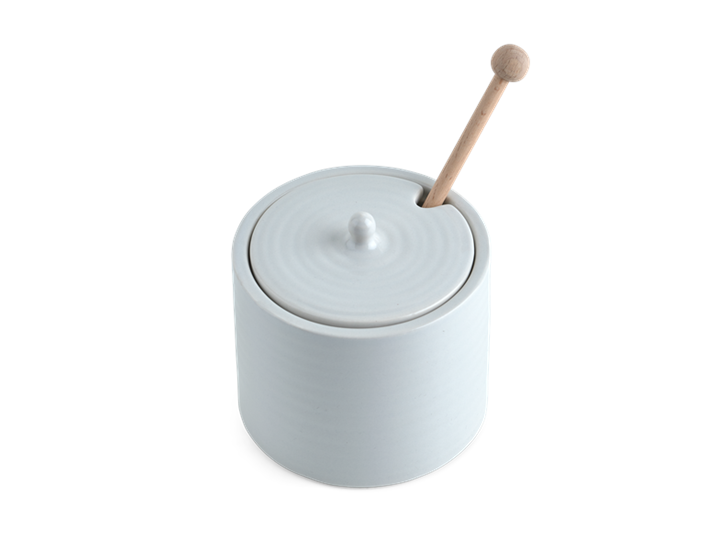 Lewes Pot with Wooden Drizzler Grey_Top