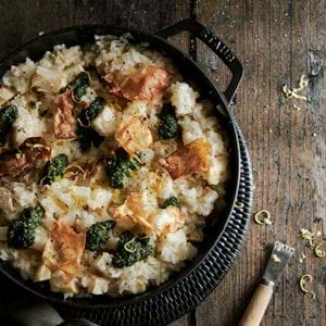 Baked celeriac risotto