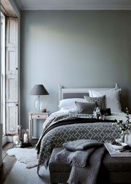 Winter bedroom candles lit