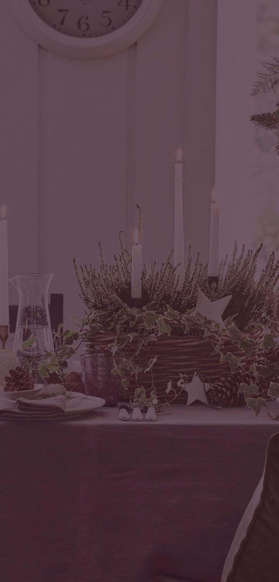 Large-Festive dining centerpiece clove overlay