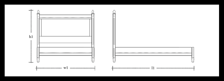 Larsson Bed, Low Footboard, Double