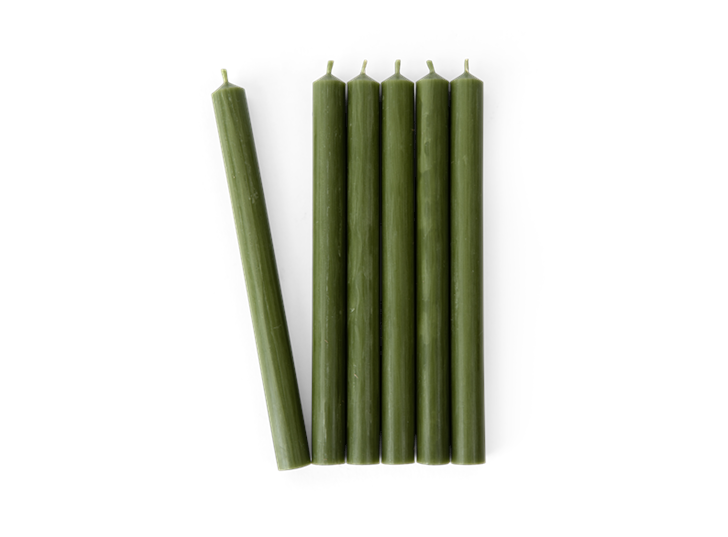 Coleridge dinner candles pack of six, olive