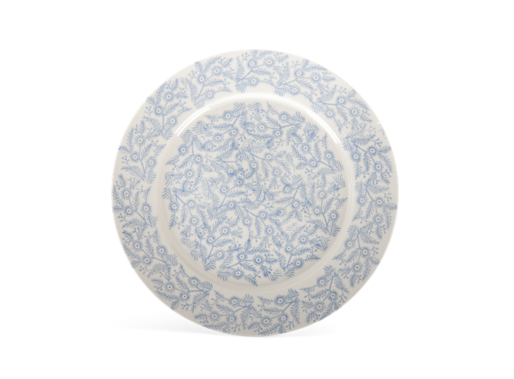 Olney dinner plate, flax blue_above