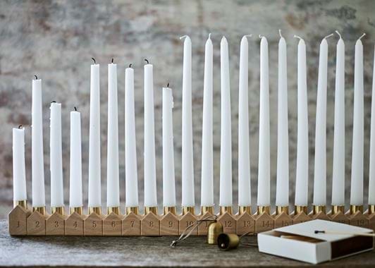 Eve advent candle holder with matches