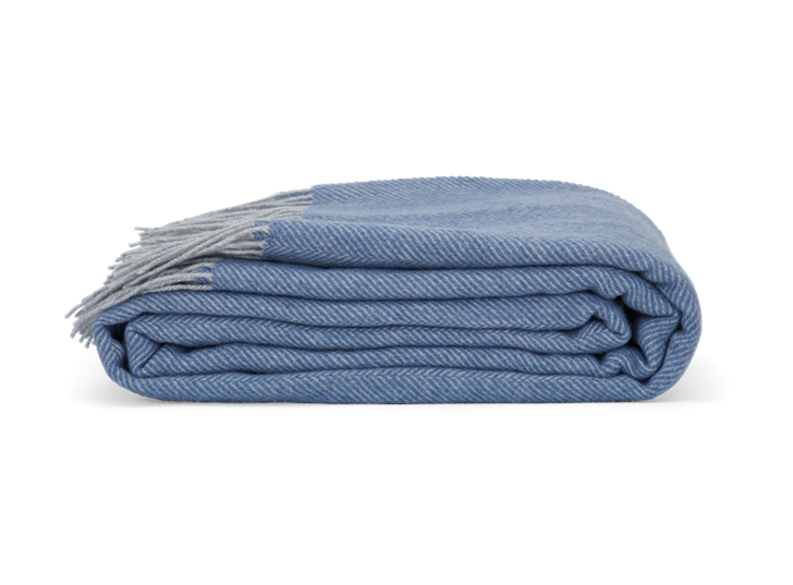Westmeath Herringbone Throw Denim_Side