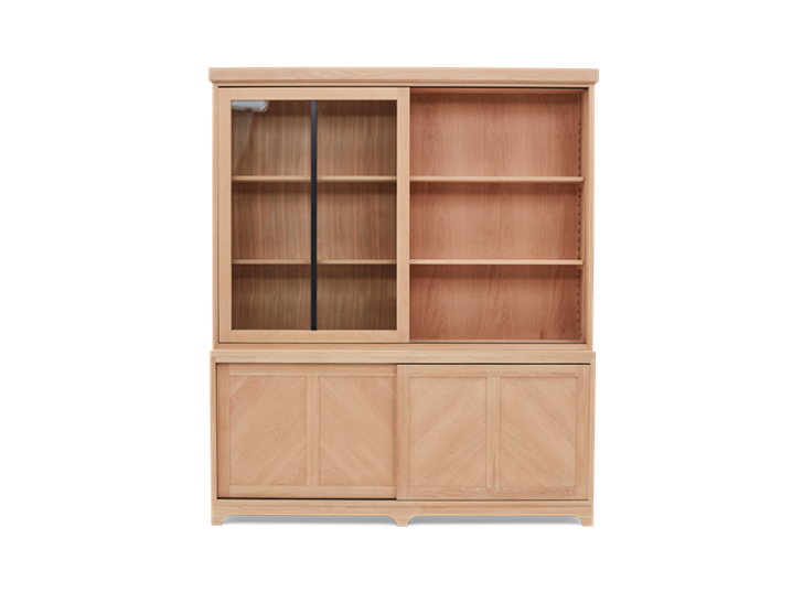 Holborn 6ft Glazed Dresser Natral Oak 010