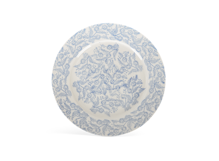 Olney dessert plate, flax blue_above