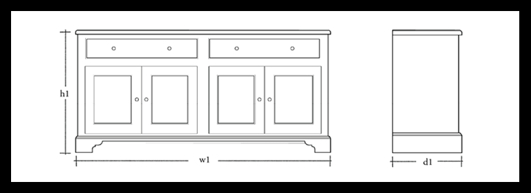 Chichester 6ft Sideboard dims_v2