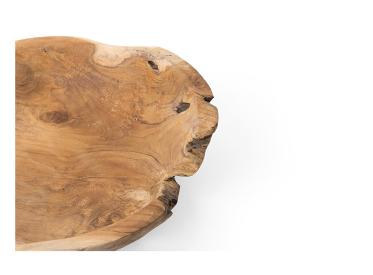 Stanton teak round bowl, Large, rim