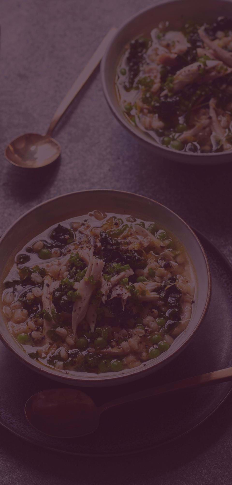 Large-Chicken & pearl barley soup Clove Overlay