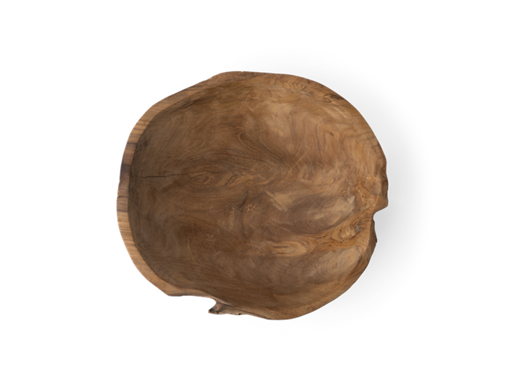 Stanton teak round bowl, Medium, top