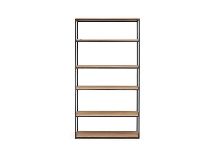 Carter 100 Bookcase Black Steel _ Dark Vintage Oak Front copy