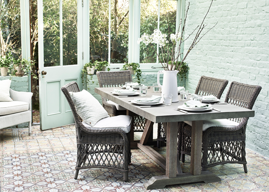 Hove Dining Table with Harrington Dining Chairs_Garden_ Conservatory