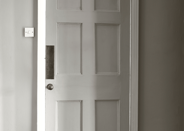 Door painted in Neptune Dove Grey