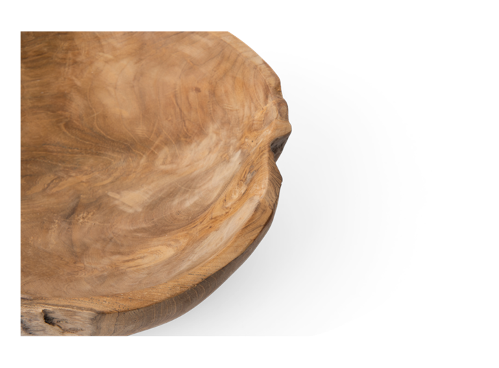 Stanton teak round bowl, Medium, rim