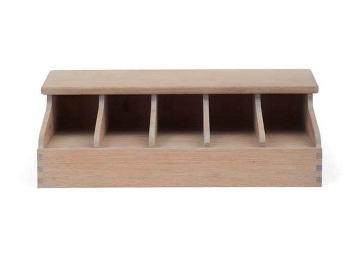 Southwold 5 Bay Divided Cutlery Organiser_Seasoned Oak_Front_crop