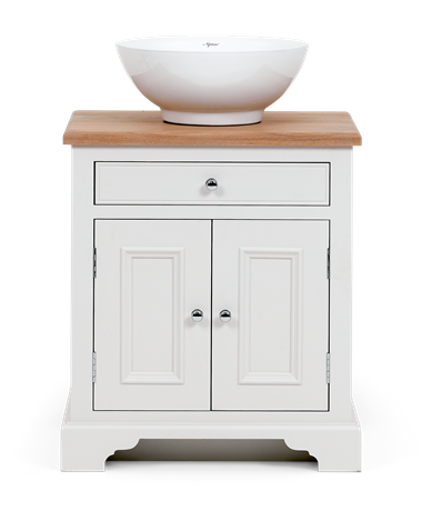 Chichester 640 Oak Countertop Washstand -Shell-Shell Front