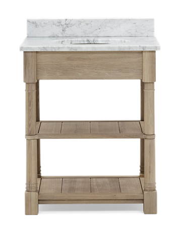 Edinburgh 700 Undermount Open Washstand With Basin-VO-Vintage Oak Front