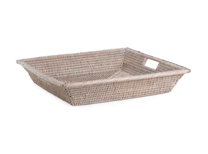 Ashcroft Square Tray Small Silver Reed_3Quarter