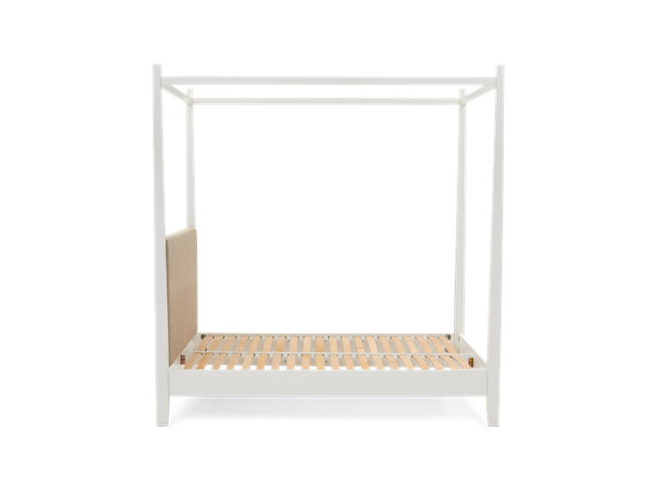 Wardley King Four Poster Snow Bed Base Upholstered Headboard Holkam Sand Side