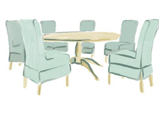 Dining illustrations - Henley table and chairs