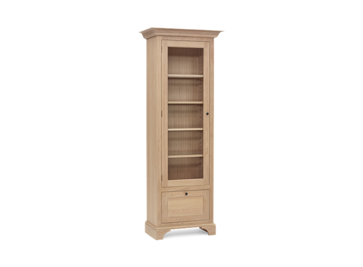 Henley Narrow Glazed Oak Cabinet Left 3Q