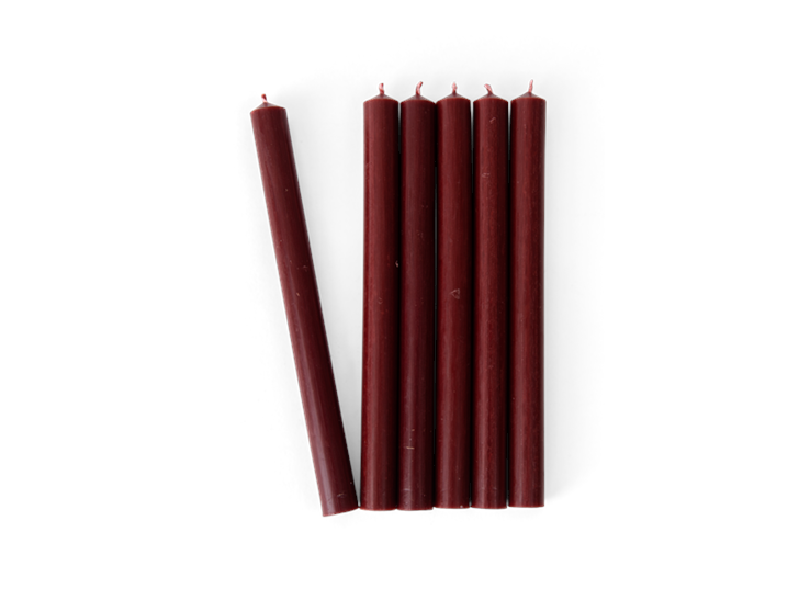 COLERIDGE dinner candles pack of six, cranberry