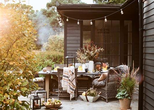 Bonfire Night Garden Dining Landscape
