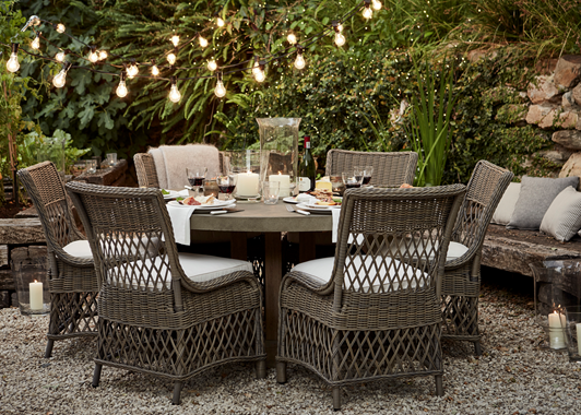 Hove Round Dining Table with Harrington Dining Chairs_Garden_Courtyard_Al Fresco Dining