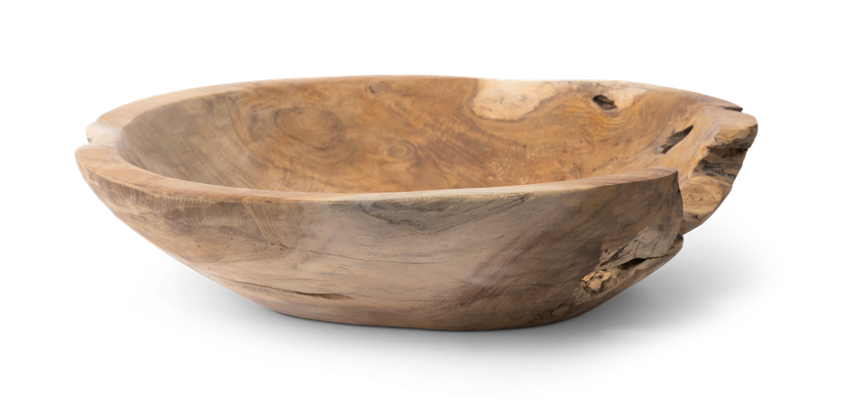Stanton teak round bowl, Large, above