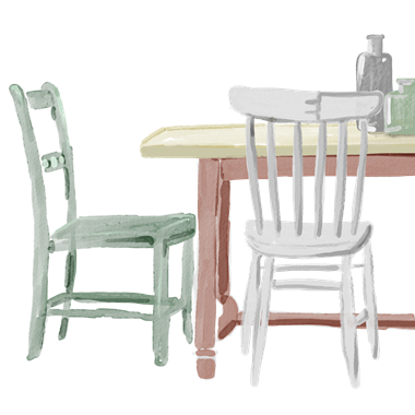 Dining illustrations - Suffolk and Wardley