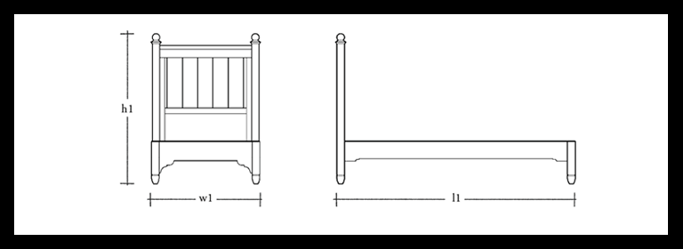 Chichester Bed, Solid Headboard, Single