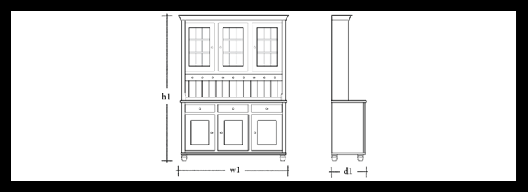 Suffolk 5ft Glazed Dresser