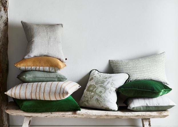 Cushions on bench