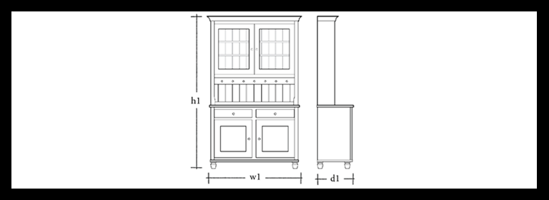Suffolk 4ft Glazed Dresser