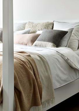 Bed linen with throw & cushions