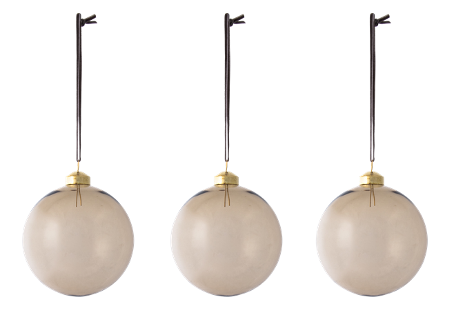 FELICITY glass bauble, large, driftwood set of 3