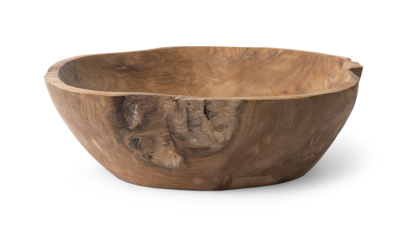 Stanton teak round bowl, Medium, above